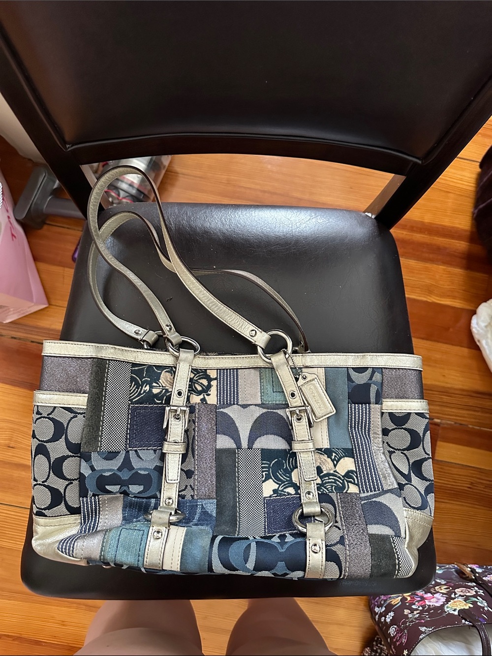 Coach Vintage Patchwork Signature Tote in Blue